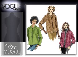 8123 VOG EZ LOOSE OPEN/ BUTTON COLLAR JACKET PATTERN 8-14